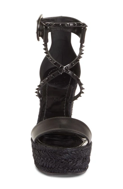 Shop Christian Louboutin Chocazeppa Spikes Espadrille Sandal In Black