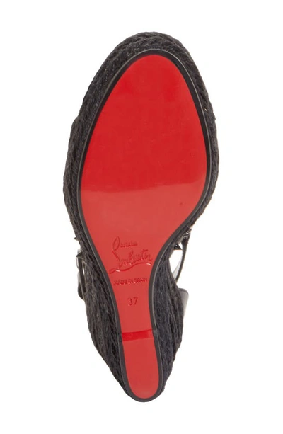 Shop Christian Louboutin Chocazeppa Spikes Espadrille Sandal In Black