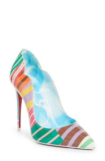 Shop Christian Louboutin Hot Chick Pointed Toe Pump In Multi/ Blue