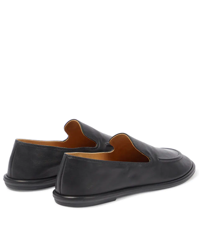 The Row Awar Leather Loafers Flat Sole In Black