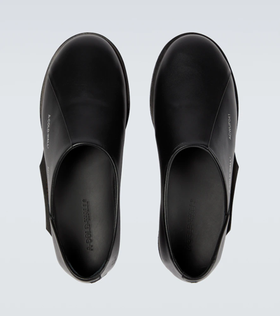 Shop A-cold-wall* Leather Slippers In Black