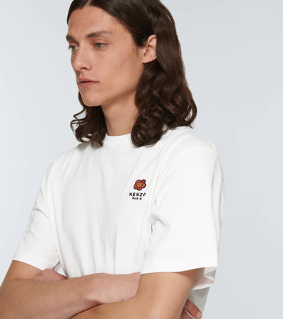 Shop Kenzo Boke Flower Cotton T-shirt In Off White