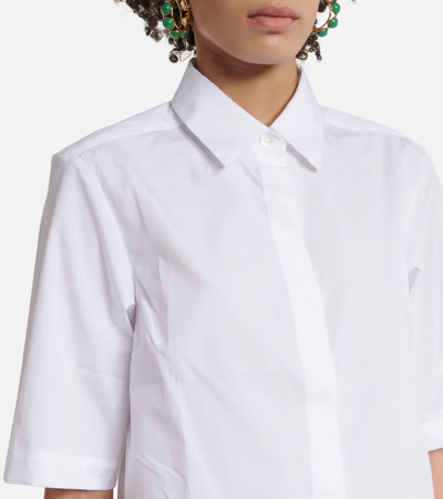 Short-sleeved Cotton Shirt In White