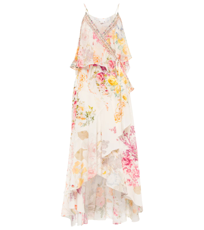 Shop Camilla Floral Silk Slip Dress In Romantic Rites