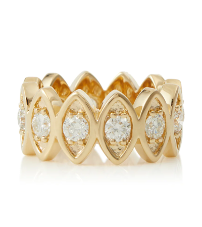 Shop Sydney Evan Evil Eye 14kt Yellow Gold Eternity Ring With Diamonds In 0