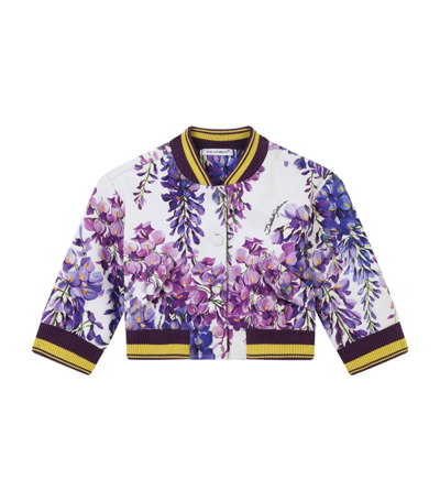 Shop Dolce & Gabbana Kids Floral Bomber Jacket (3-24 Months) In Multi