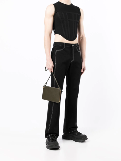 Shop Dion Lee Binary-link Pouch In Brown
