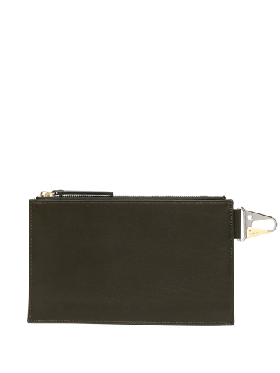 Shop Dion Lee Dog-clip Pouch In Green