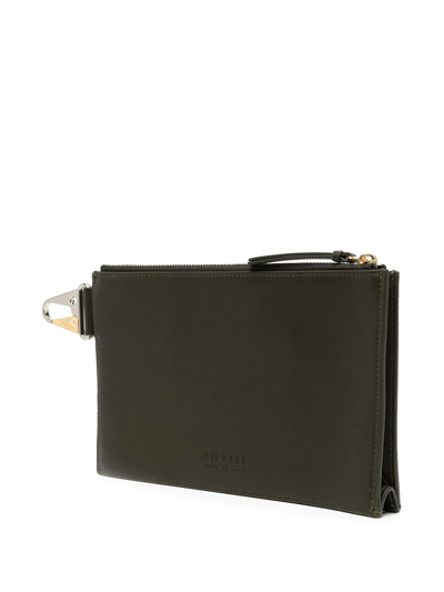 Shop Dion Lee Dog-clip Pouch In Green