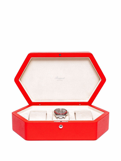 Shop Rapport Portobello 3-watch Box In Rot