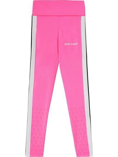 Shop Palm Angels Side-stripe Leggings In Pink