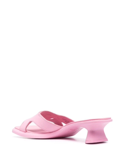 Shop Camper Dina Leather Sandals In Pink