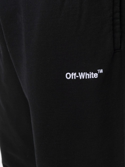 Shop Off-white Helvetica-print Track Pants In Schwarz