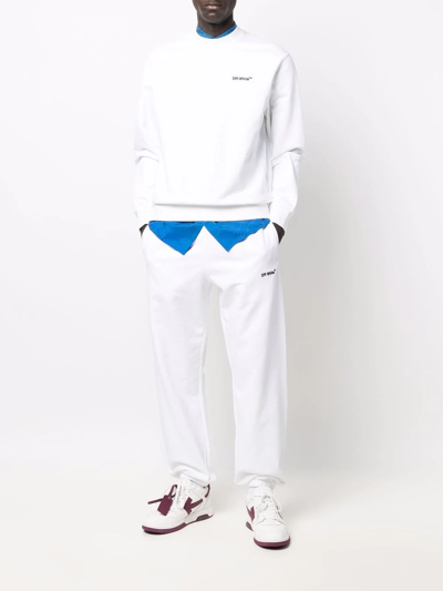 Shop Off-white Helvetica Logo-print Track Pants In Weiss