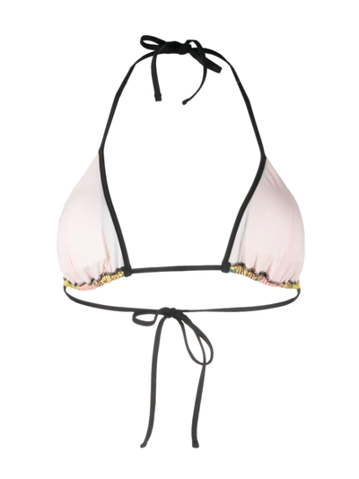 Shop Versace Graphic-print Bikini Top In Gelb