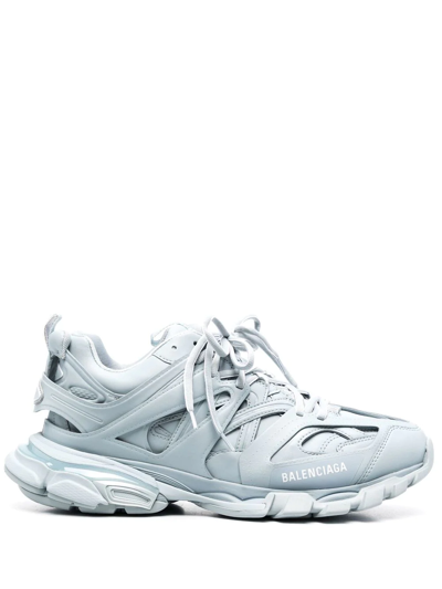 Balenciaga Track Cut-out Lace-up Sneakers In Light Blue/white | ModeSens