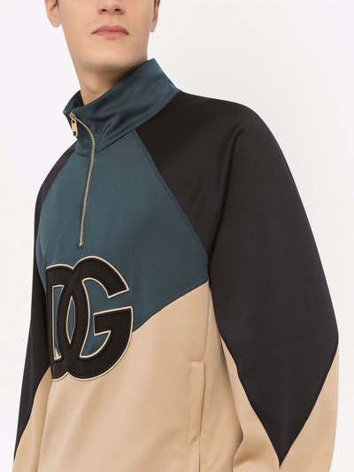 Shop Dolce & Gabbana Colour-block Logo Sweatshirt In Black