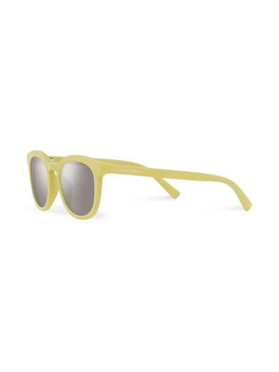 Shop Dolce & Gabbana Square Frame Mirrored Sunglasses In Grey