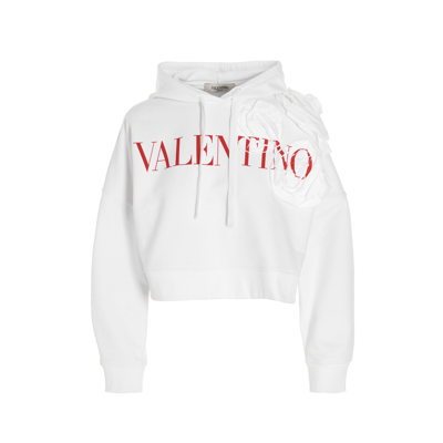 Shop Valentino Logo Sweatshirt In White
