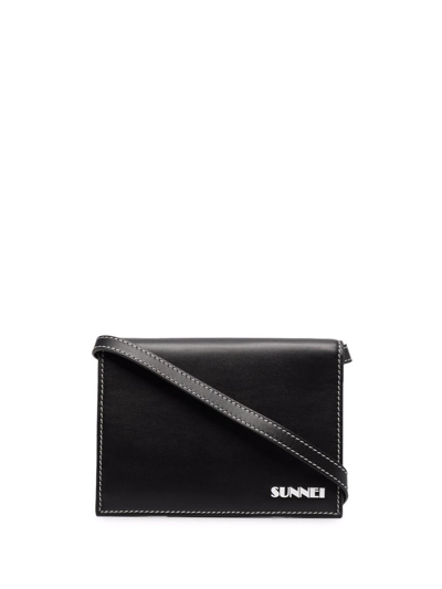 Shop Sunnei Logo-embellished Cross-body Bag In Black