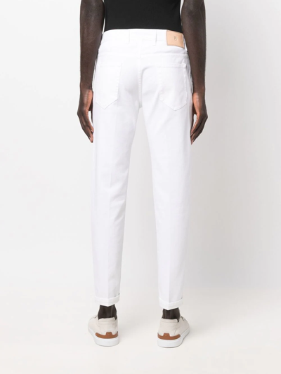 Shop Pt Torino Slim-cut Jeans In Weiss