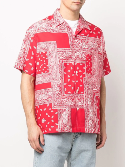 Shop Destin Bandana-print Cotton Shirt In Rot