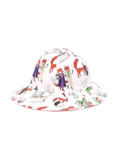 Maison Kitsuné Reversible Fox-print Bucket Hat In Pink | ModeSens