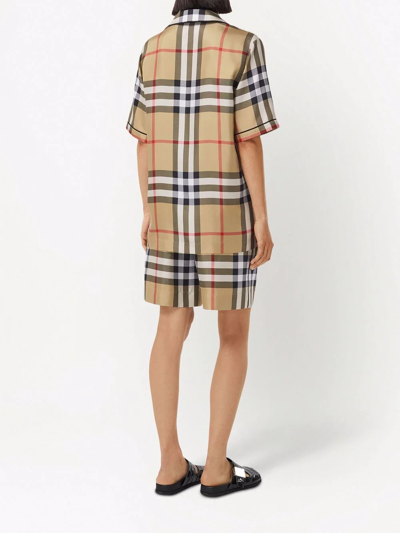 Shop Burberry Check-detail Shorts In Neutrals