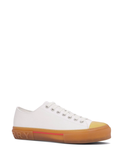 Shop Burberry Logo Detail Low-top Sneakers In White