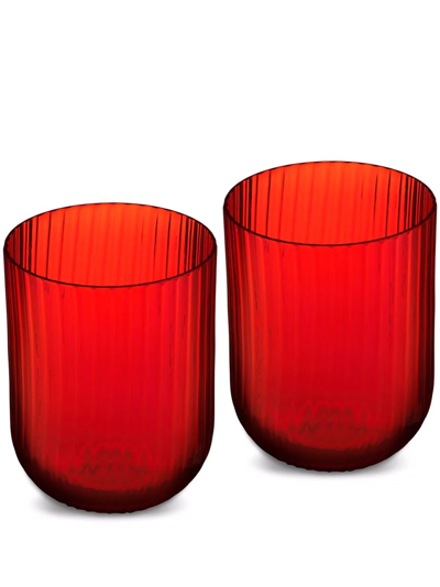 Shop Dolce & Gabbana Hand-blown Murano Glasses (set Of 2) In Orange