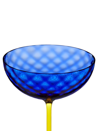 Shop Dolce & Gabbana Hand-blown Murano Champagne Glass In Blue