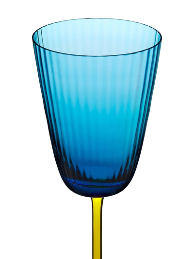 Dolce & Gabbana Hand-blown Murano White Wine Glass In Blue