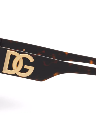 Shop Dolce & Gabbana Dg Crossed Sunglasses In Brown