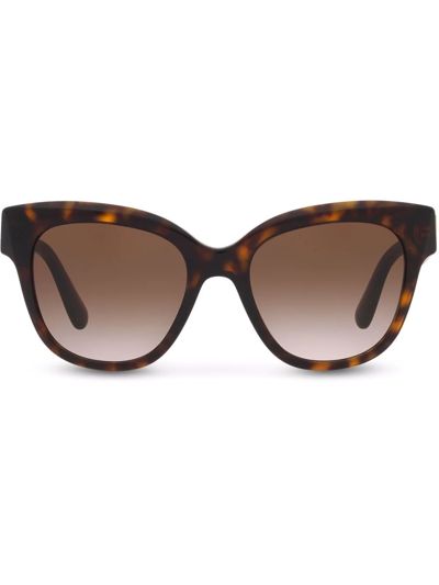 Shop Dolce & Gabbana Dg Crossed Sunglasses In Brown