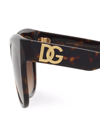 Shop Dolce & Gabbana Dg Crossed Sunglasses In Brown