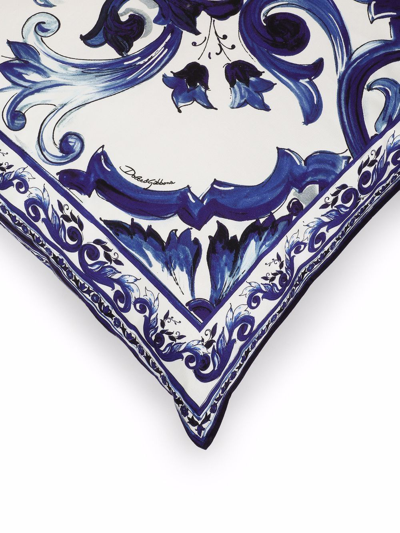 Dolce & Gabbana Mediterraneo-print Silk Cushion In White