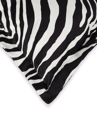 Shop Dolce & Gabbana Large Zebra-print Duchesse Cotton Cushion In Black
