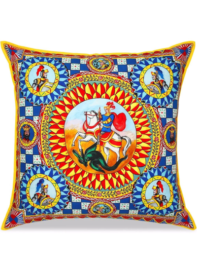 Dolce & Gabbana Extra Large Canvas Cushion In Yellow