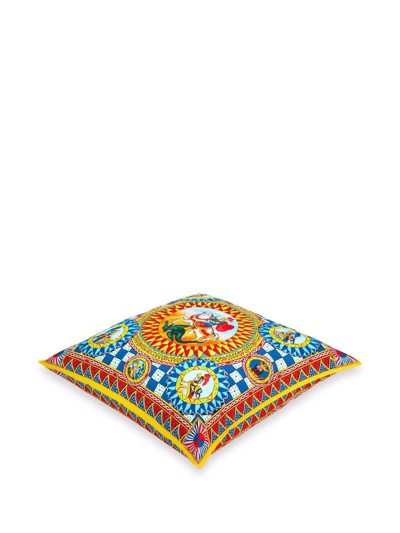 Dolce & Gabbana Extra Large Canvas Cushion In Yellow