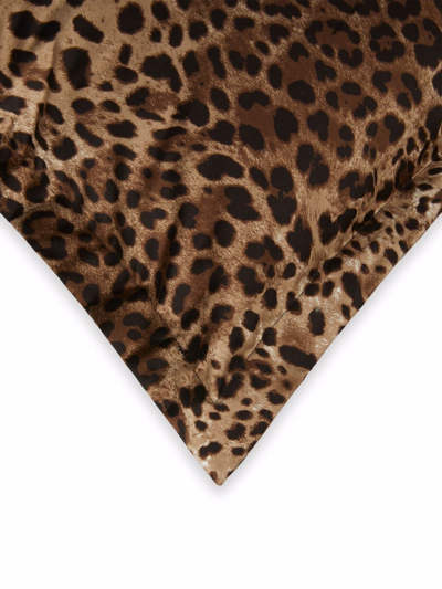 Dolce & Gabbana Duchesse Large Leopard-print Cushion In Brown