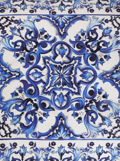 Dolce & Gabbana Mediterraneo Large Silk-twill Cushion In Blue