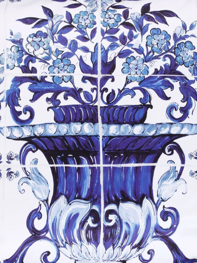 Dolce & Gabbana Duchesse Cotton Cushion Large Multicolor Unisex Onesize In Blue