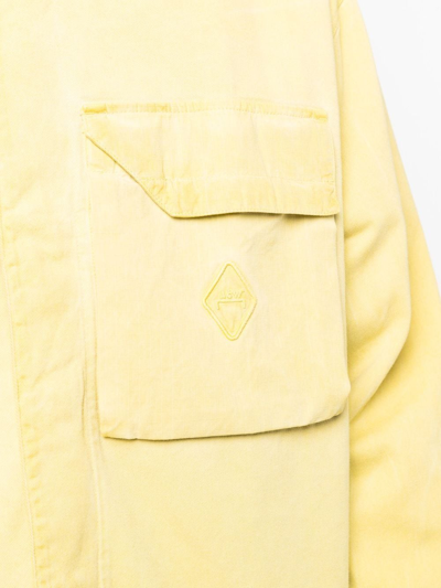 Shop A-cold-wall* Embroidered-logo Cotton Overshirt In Gelb