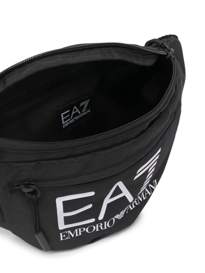 Shop Ea7 Logo-print Zipped Belt Bag In Schwarz
