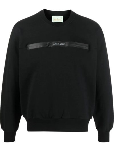 Shop Aries Logo-print Sweatshirt In Schwarz