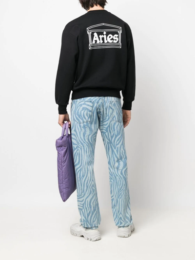 Shop Aries Logo-print Sweatshirt In Schwarz