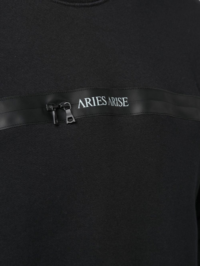 Shop Aries Logo-print Sweatshirt In Schwarz
