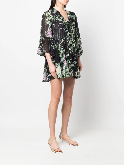 Shop Sabina Musayev Floral-print Midi Dress In Schwarz
