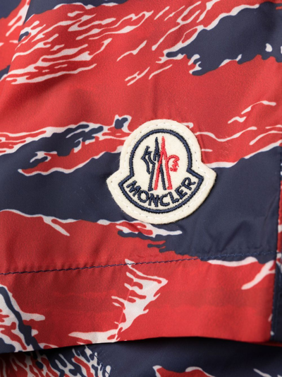 Moncler Patterned Drawstring Swim Shorts In Blau