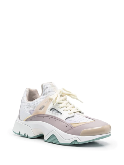 Shop Kenzo Panelled-design Sneakers In Weiss